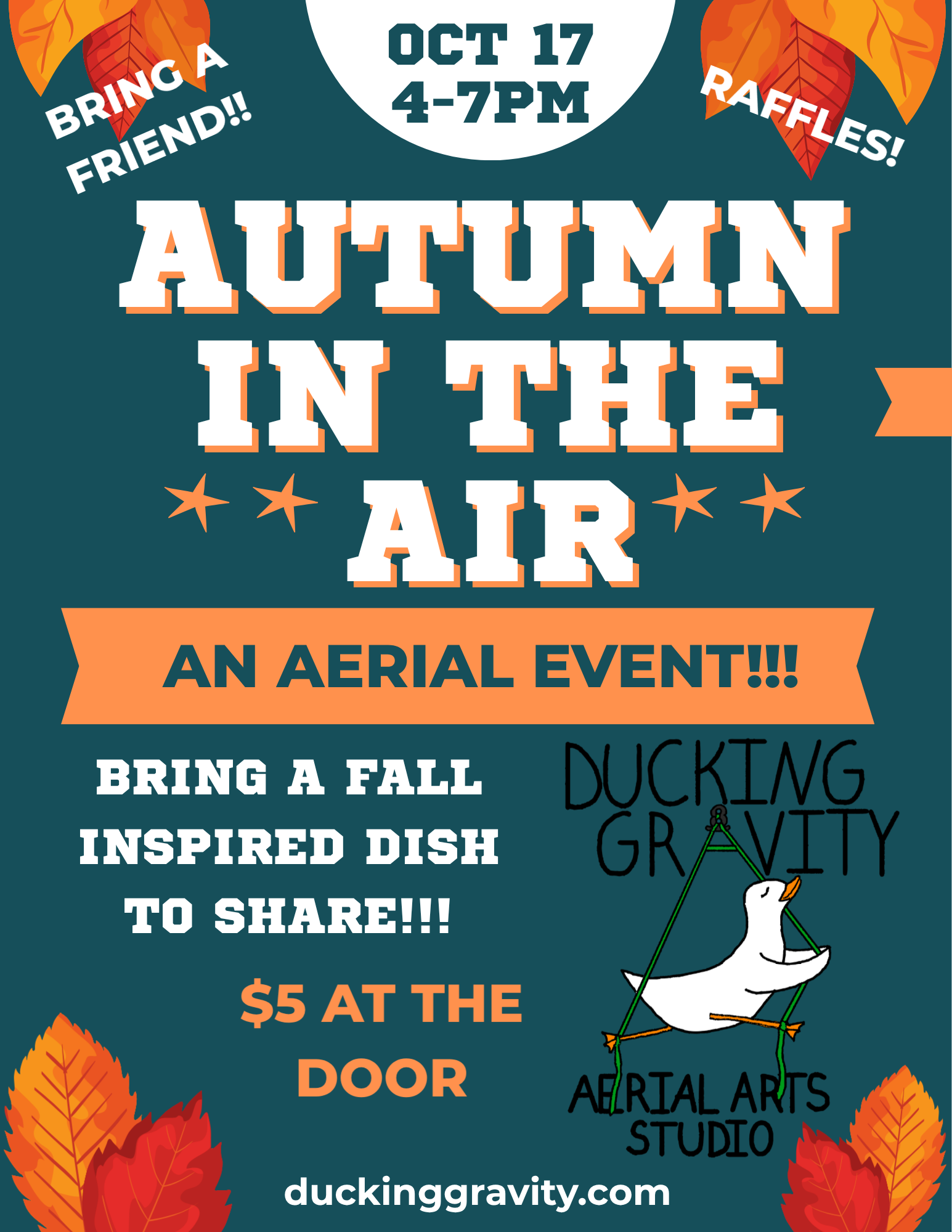 Autumn in the Air aerial showcase at Ducking Gravity — Saturday, October 17, 4 to 7pm