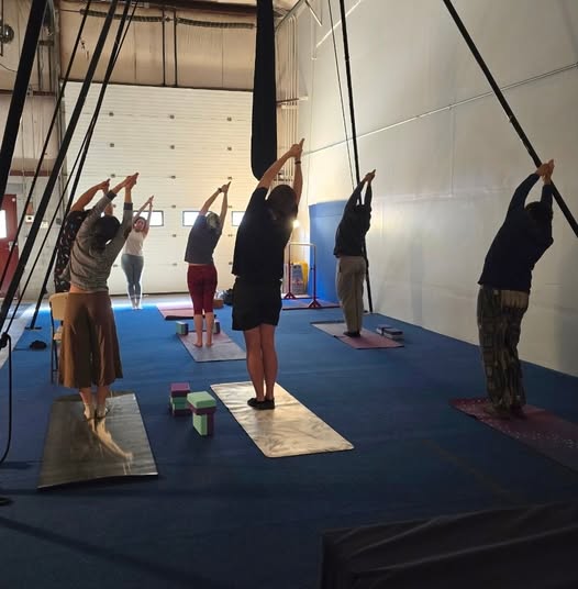 Yoga class at Ducking Gravity studio